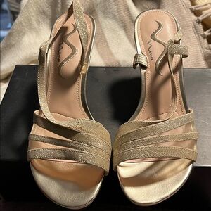 Nina Gold Strappy Sandals